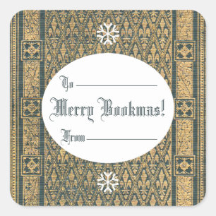Merry Bookmas! Christmas Books Square Sticker