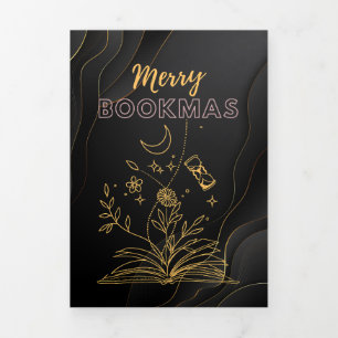 Merry Bookmas - Christmas Books Tri-Fold Holiday Card