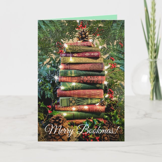Merry Bookmas Christmas Card (Front)