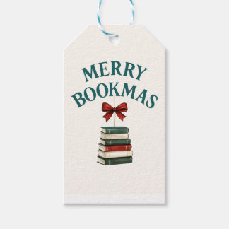 Merry Bookmas Christmas Vintage Gift Tags