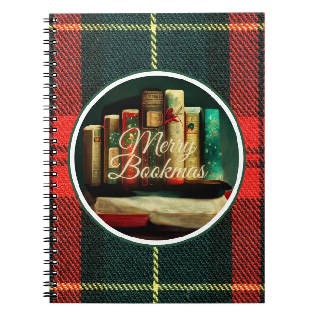 Merry Bookmas, Readers and Book Lovers Notebook (Front)