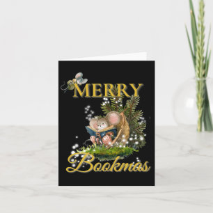 Merry Bookmas' Victorian Christmas Mice Bibliophil Card