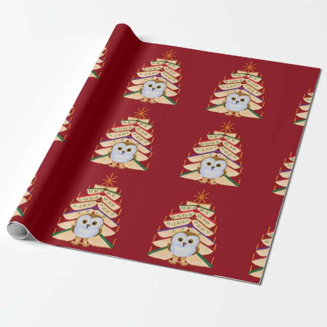Merry Bookmas Wrapping Paper (Unrolled)
