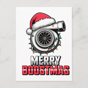 Merry Boostmas Boost lover Santa Turbo Christmas Postcard