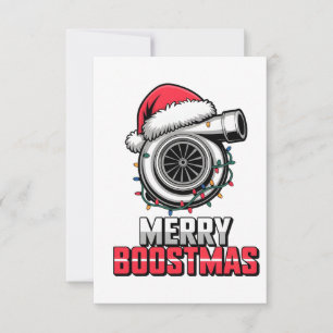 Merry Boostmas Boost lover Santa Turbo Christmas Thank You Card