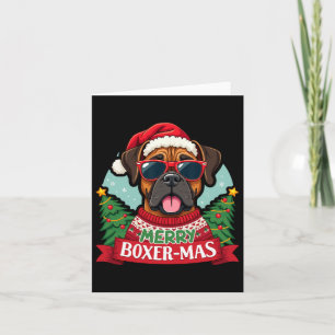 Merry Boxer-mas Cute Boxer Dog Christmas  Card