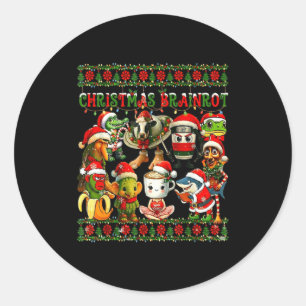 Merry Brainrot-ugly Christmas Funny Italianbrainro Classic Round Sticker