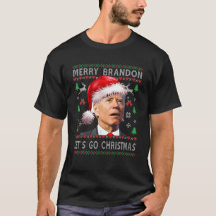 Merry Brandon Let's Go Christmas Biden Ugly Christ T-Shirt