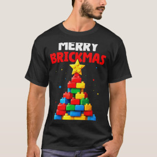 Merry Brickmas Block Building Builder Brick Master T-Shirt