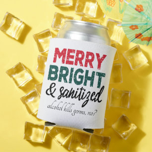 Merry Bright and Sanitizized   Alcohol Kills Germs Can Cooler