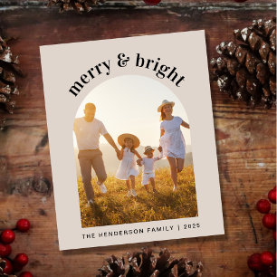 Merry Bright Arch Photo Budget Holiday Card