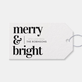 Merry & Bright Black and White Gift Tags