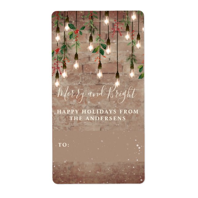 Merry + Bright Brick String Light Brick Christmas  (Front)