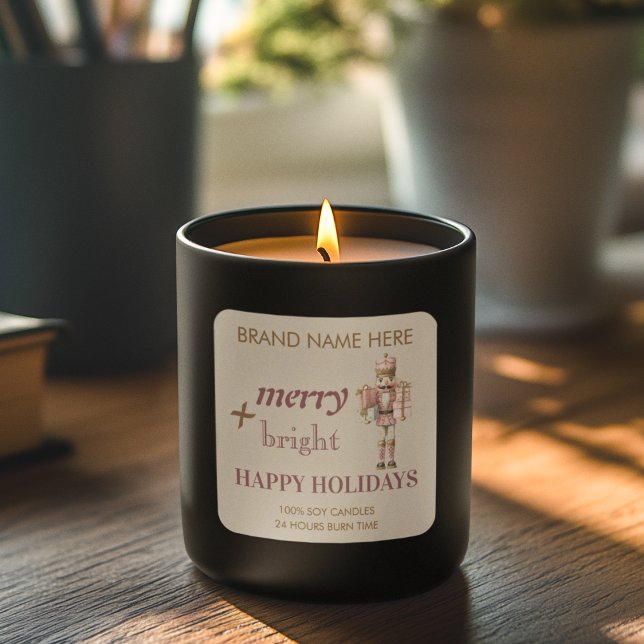 Merry & Bright Candle Label | Happy Holidays (Creator Uploaded)