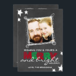 MERRY & BRIGHT CHALKBOARD CHRISTMAS CARD<br><div class="desc">MERRY & BRIGHT CHALKBOARD CHRISTMAS CARD ****************************************************** Please Follow these easy steps to customise your invitation: 1. Please click the “Personalise” button on the right of the product to see what your information looks like on this item. If you would like to further customise the fonts, font colours, and background...</div>