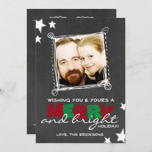 MERRY & BRIGHT CHALKBOARD CHRISTMAS CARD