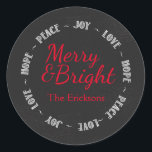 Merry & Bright Chalkboard Christmas Sticker<br><div class="desc">Pair this fun sticker with our matching Christmas card,  postage stamp and return address labels to complete your holiday greetings.</div>