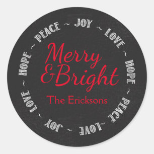 Merry & Bright Chalkboard Christmas Sticker