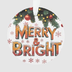 Merry & Bright Christmas Acrylic Circle Ornament