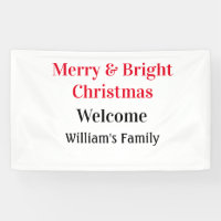 Merry Bright Christmas add family name welcome joy