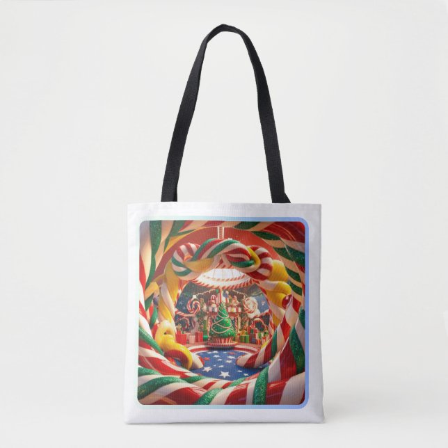 Merry & Bright Christmas All-Over Tote Bag (Front)