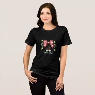 Merry & Bright Christmas Bow & Elf Shoes T-Shirt Tri-Blend Shirt