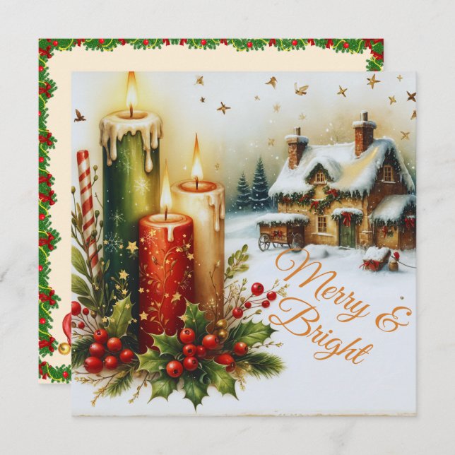 Merry & Bright Christmas Card (Front/Back)