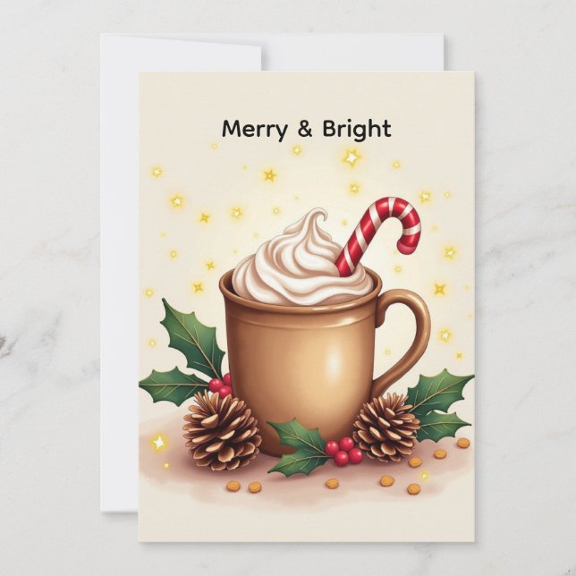 Merry & Bright Christmas Coffee Card (Front)