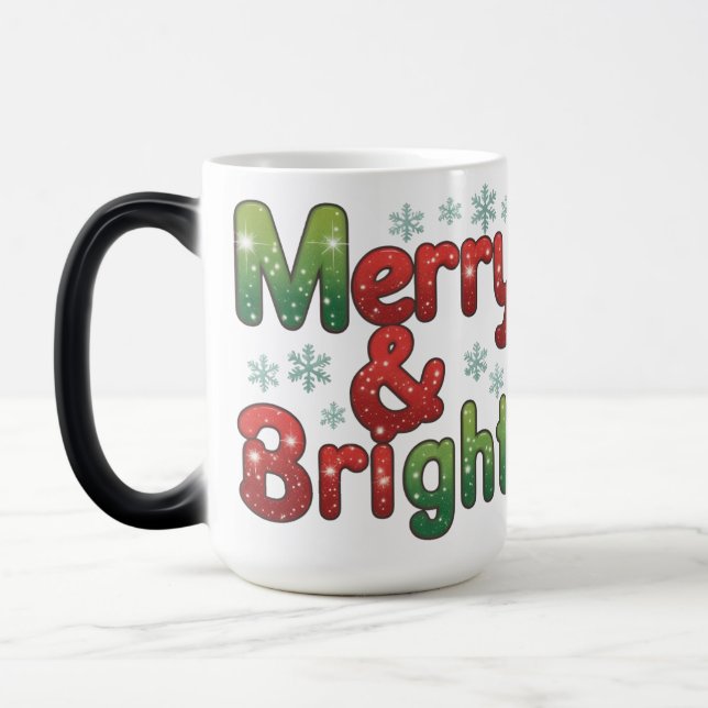 Merry & Bright Christmas Colour Morphing Mug 15oz  (Left)