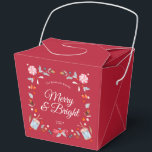 Merry & Bright Christmas Favour Box<br><div class="desc">Add a touch of festive charm to your holiday celebrations with this elegant Christmas favor box. Featuring watercolor candy, holly leaves, berries, and vintage drums on a rich red background, it brings a cozy and nostalgic holiday feel. Perfect for Christmas parties, winter weddings, or seasonal gifts — a delightful way...</div>