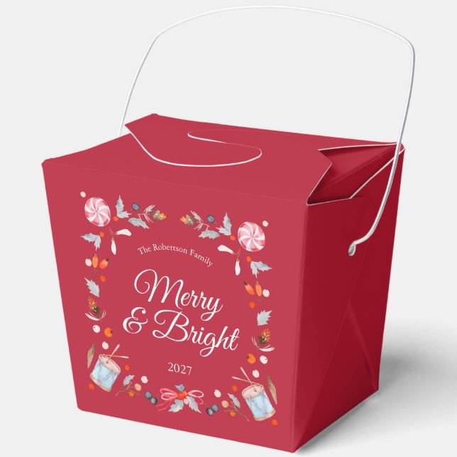 Merry & Bright Christmas Favour Box (Front)