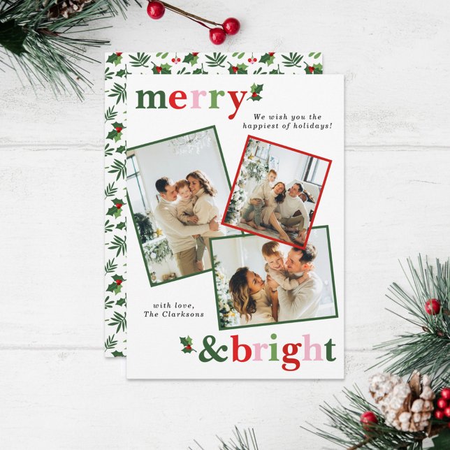 Merry & Bright Christmas Fun Family Holiday Card (Creator Uploaded)