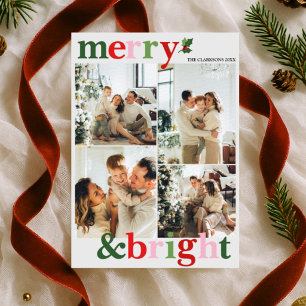 Merry & Bright Christmas Fun Family Holiday Card