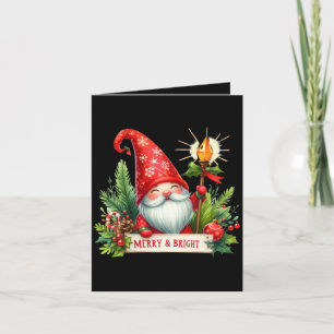 Merry Bright Christmas gnome Holiday Card