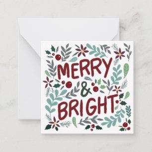 Merry & Bright Christmas Greetings Card