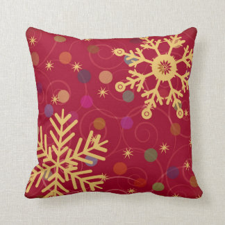 Merry & Bright Christmas Holiday Snowflake Bendel Cushion