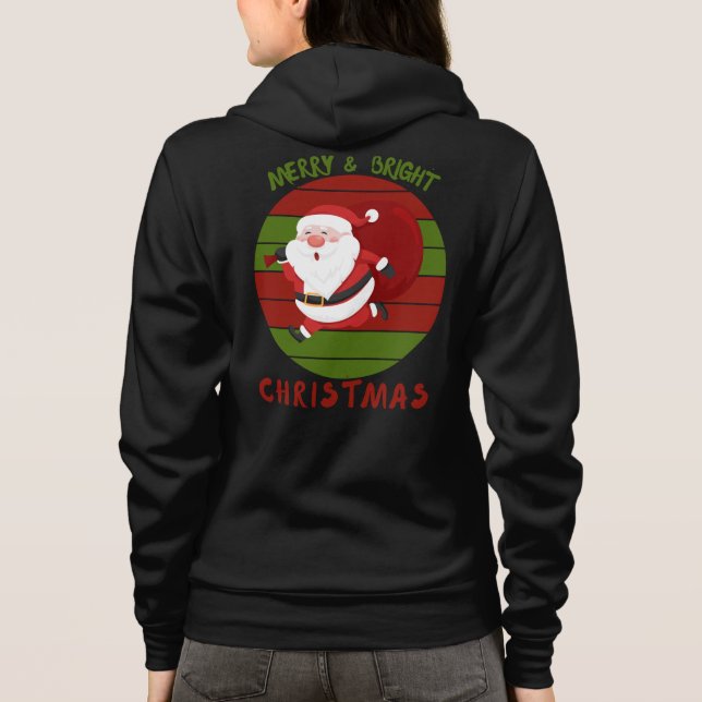 Merry & Bright Christmas Hoodie (Back)