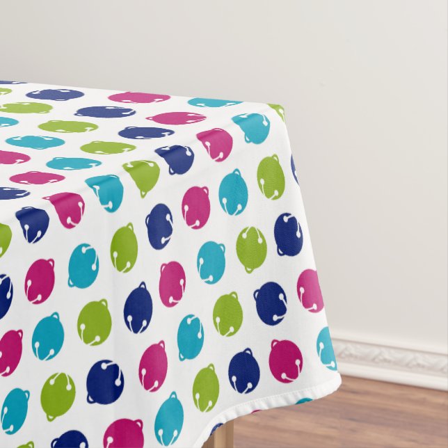 Merry & bright Christmas jingle bells tablecloth (In Situ)