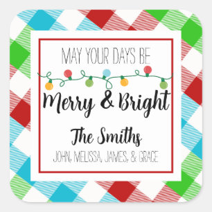 Merry & Bright Christmas Light Family Gift Tag