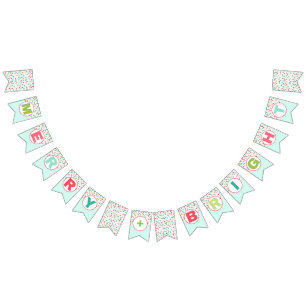 Merry + Bright Christmas Lights   Colourful Holida Bunting