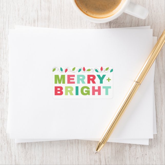 Merry & Bright Christmas Lights Label (Insitu)