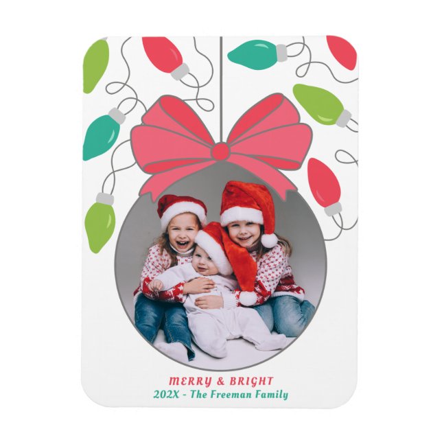 Merry & Bright Christmas Lights Magnet (Vertical)