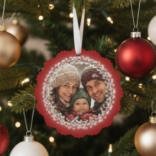 Merry & Bright Christmas Lights Photo Tree Decoration Card