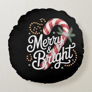 Merry & Bright Christmas Magic Round Cushion