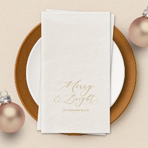 Merry & Bright Christmas Napkin