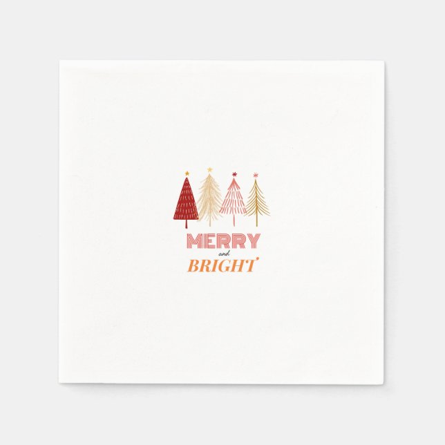 Merry & Bright Christmas Napkins (Front)