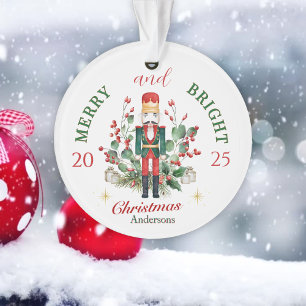 Merry & Bright Christmas Nutcracker Solder  Ornament