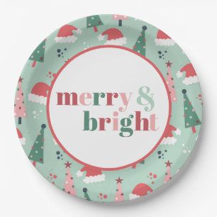 Merry & Bright Christmas Paper Plate