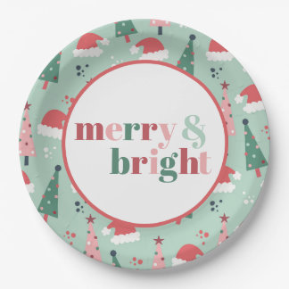 Merry & Bright Christmas Paper Plate