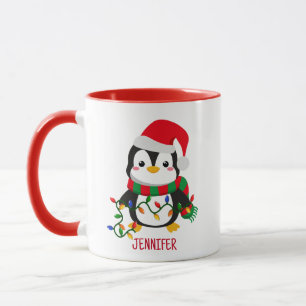 Merry & Bright Christmas Penguin Mug